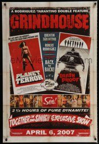 1k310 GRINDHOUSE advance DS 1sh '07 Tarantino, Planet Terror & Death Proof, rare recalled!
