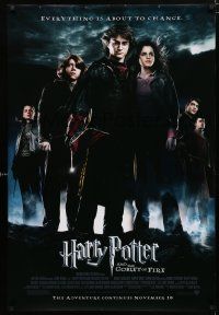 1k329 HARRY POTTER & THE GOBLET OF FIRE advance DS 1sh '05 Daniel Radcliffe, Emma Watson, Grint!