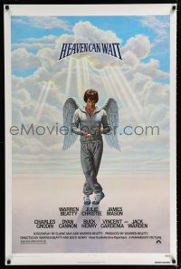 1k341 HEAVEN CAN WAIT 1sh '78 art of angel Warren Beatty wearing sweats, football!