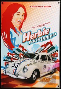 1k343 HERBIE FULLY LOADED DS 1sh '05 cool art of Lindsay Lohan & image of classic VW!