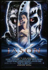 1k394 JASON X advance DS 1sh '01 James Isaac directed, Kane Hodder, Lexa Doig, evil gets an upgrade