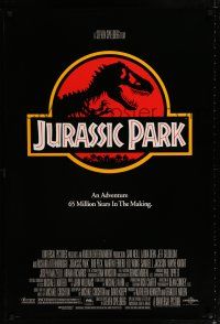 1k404 JURASSIC PARK DS 1sh '93 Spielberg, Attenborough re-creates dinosaurs!
