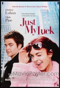 1k406 JUST MY LUCK style A DS 1sh '06 winking Lindsay Lohan, Chris Pine!