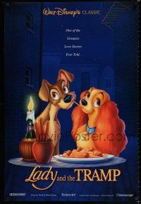 1k415 LADY & THE TRAMP int'l DS 1sh R97 Disney classic, most romantic spaghetti scene!