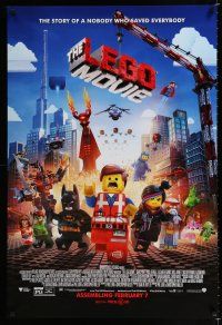 1k425 LEGO MOVIE advance DS 1sh '14 the story of a nobody who saved everybody!