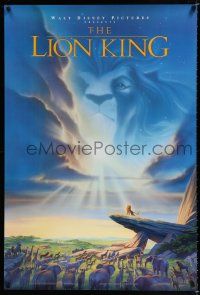 1k433 LION KING DS 1sh '94 classic Disney cartoon set in Africa, cool image of Mufasa in sky!