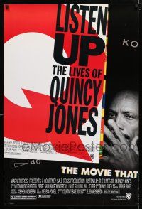 1k435 LISTEN UP: THE LIVES OF QUINCY JONES 1sh '90 documentary of the jazz legend!