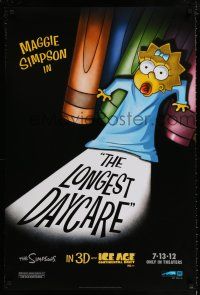 1k447 LONGEST DAYCARE style A advance DS 1sh '12 Matt Groening artwork of Maggie Simpson!