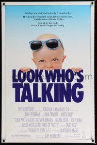 1k448 LOOK WHO'S TALKING 1sh '90 John Travolta & Kirstie Alley have talking babies!