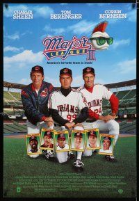 1k459 MAJOR LEAGUE 2 DS 1sh '94 Charlie Sheen, Tom Berenger, baseball!