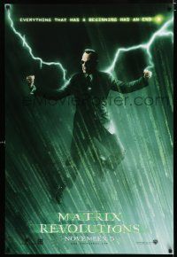 1k477 MATRIX REVOLUTIONS teaser DS 1sh '03 image of Hugo Weaving as Agent Smith!