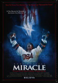 1k487 MIRACLE DS 1sh '04 Kurt Russell, Olympic ice hockey, cool artwork!