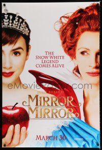 1k489 MIRROR MIRROR teaser DS 1sh '12 Julia Roberts as The Queen & Lily Collins as Snow White!