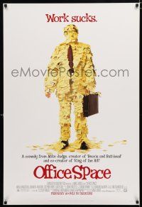 1k537 OFFICE SPACE style A advance DS 1sh '99 Mike Judge classic, Stephen Root covered in post-its!