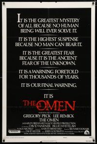 1k541 OMEN style E 1sh '76 it is a warning foretold for thousands of years, our final warning!