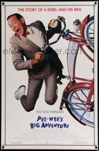 1k556 PEE-WEE'S BIG ADVENTURE 1sh '85 Tim Burton, best image of Paul Reubens & his beloved bike!
