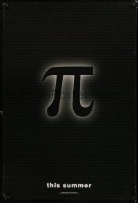 1k563 PI teaser DS 1sh '98 Darren Aronofsky sci-fi mathematician thriller, Sean Gullette!