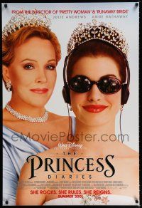 1k582 PRINCESS DIARIES advance DS 1sh '01 Julie Andrews, Anne Hathaway, Disney!