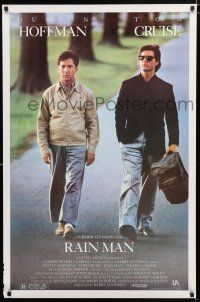 1k597 RAIN MAN 1sh '88 Tom Cruise & autistic Dustin Hoffman, directed by Barry Levinson!
