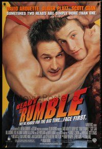 1k603 READY TO RUMBLE DS 1sh '00 David Arquette & Scott Caan in headlock by wrestler!