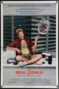 1k604 REAL GENIUS 1sh '85 Val Kilmer is the Einstein of the '80s, Jon Gries, sci-fi comedy!