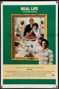 1k605 REAL LIFE 1sh '79 Albert Brooks, wacky spoof of Norman Rockwell painting!