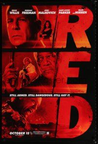 1k607 RED teaser DS 1sh '10 Bruce Willis, Morgan Freeman, John Malkovich!