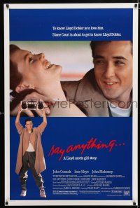1k649 SAY ANYTHING 1sh '89 image of John Cusack holding boombox, Ione Skye, Cameron Crowe!