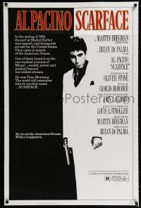 1k651 SCARFACE 1sh '83 Al Pacino as Tony Montana, Michelle Pfeiffer, Brian De Palma, Oliver Stone
