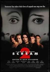 1k656 SCREAM 2 DS 1sh '97 Wes Craven directed, Neve Campbell, Courteney Cox!