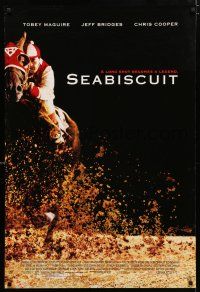 1k658 SEABISCUIT DS 1sh '03 horse racing jockey Tobey McGuire & most famous underdog!