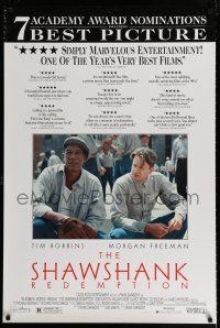 1k672 SHAWSHANK REDEMPTION DS 1sh '95 Tim Robbins, Morgan Freeman, written by Stephen King!