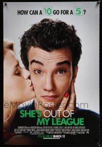 1k675 SHE'S OUT OF MY LEAGUE advance DS 1sh '10 Jay Baruchel, Alice Eve, how can a 10 go for a 5?