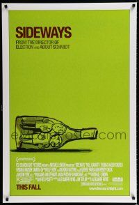 1k678 SIDEWAYS advance DS 1sh '04 Alexander Payne classic, cool art of men in bottle!