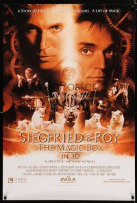 1k679 SIEGFRIED & ROY THE MAGIC BOX DS 1sh '99 cool image of magicians w/white lions!