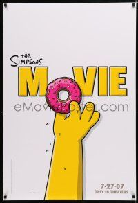 1k684 SIMPSONS MOVIE style A advance DS 1sh '07 classic Matt Groening art of donut!