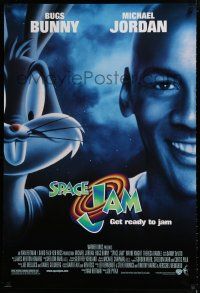1k699 SPACE JAM DS 1sh '96 wacky image of Michael Jordan & Bugs Bunny!