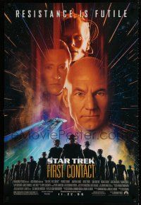 1k719 STAR TREK: FIRST CONTACT advance DS 1sh '96 Jonathan Frakes, Patrick Stewart, Brent Spiner!