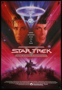1k716 STAR TREK V 1sh '89 The Final Frontier, art of William Shatner & Leonard Nimoy by Bob Peak!