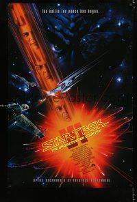1k717 STAR TREK VI advance 1sh '91 William Shatner, Leonard Nimoy, art by John Alvin!