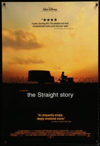 1k731 STRAIGHT STORY DS 1sh '99 David Lynch, Walt Disney, riding lawnmower & sunset!