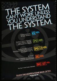 1k741 SYSTEM CAN'T WORK UNLESS YOU UNDERSTAND THE SYSTEM 1sh '00 MPAA rating guide!