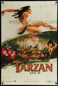 1k747 TARZAN June 18 teaser DS 1sh '99 Disney cartoon, from Edgar Rice Burroughs story!