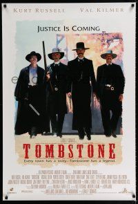 1k774 TOMBSTONE DS 1sh '93 Kurt Russell as Wyatt Earp, Val Kilmer as Doc Holliday!