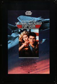1k778 TOP GUN 1sh '86 great image of Tom Cruise & Kelly McGillis, Navy fighter jets!