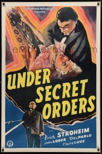 1k795 UNDER SECRET ORDERS 1sh '43 Erich von Stroheim, expose of a most sinister spy ring!