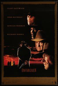 1k800 UNFORGIVEN DS 1sh '92 Clint Eastwood, Gene Hackman, Morgan Freeman, Richard Harris!
