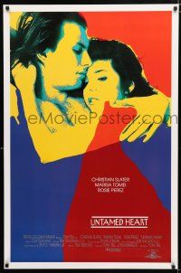 1k802 UNTAMED HEART int'l DS 1sh '93 romantic artwork of Christian Slater & Marisa Tomei!