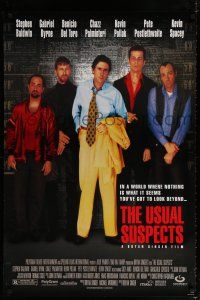 1k805 USUAL SUSPECTS DS 1sh '95 Kevin Spacey covering watch, Baldwin, Byrne, Palminteri, Singer!