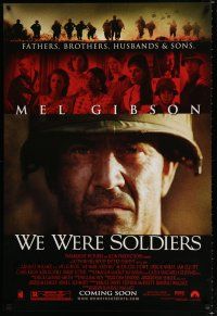 1k820 WE WERE SOLDIERS advance DS 1sh '02 close-up of Vietnam soldier Mel Gibson!